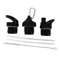 thumbnail image 1 of 3-pack of lids for Hydro Flask standard mouthwash bottle, including straw, bite valve and two lids, 1 of 5