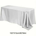 thumbnail image 3 of Holloyiver Satin Tablecloth 102 x 58 Inch Overlay Satin Table Cover Rectangle Bright Silk Tablecloth Smooth Fabric Table Decoration for Wedding Banquet Party Events, Ivory, 3 of 6