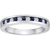 1/6 Carat T.W. Diamond and Sapphire Sterling Silver Band