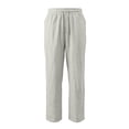 thumbnail image 4 of Guluxicc Men's Straight Leg Cotton Pants with Pockets Drawstring Elastic Waist Solid Daily Casual Trousers for Beach Vacation, 4 of 7
