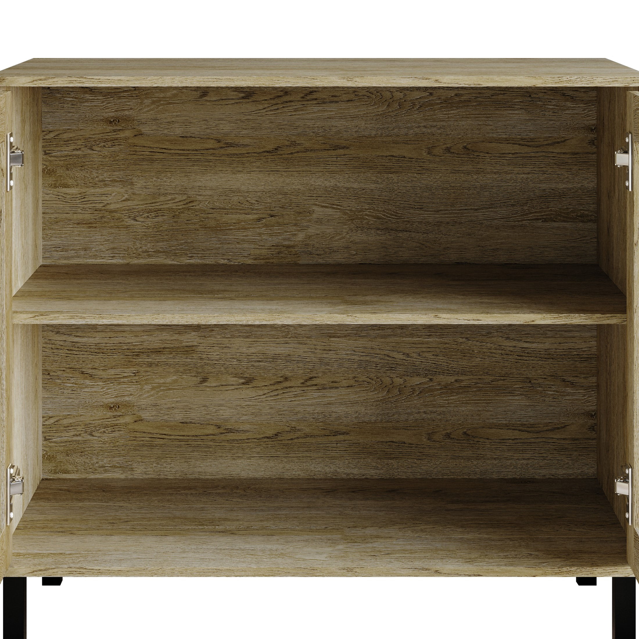 Castle Place Simple Modern Sideboard Buffet Cabinet, Light Oak