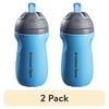 (2 pack) Tommee Tippee Insulated Sporty Straw Toddler Cup, 12m+, 9oz, Spill-Proof, Blue, 1-Pack