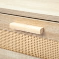 thumbnail image 3 of 2pcs FCH 40*34*60cm Particleboard Rattan Single Drawer Bedside Cabinet Burlywood, 3 of 9