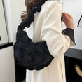 thumbnail image 4 of Bolso Bandolera Con Forma Nube para Mujer Bolsos Con Asa Superior Suave Bolsos Casuales Fruncidos (negro), 4 of 9