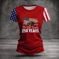 thumbnail image 5 of Women USA 250th Anniversary Shirt Patriotic Independence Day Shirt Women Casual Crew Neck Short Sleeve Top, 5 of 6