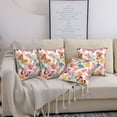 thumbnail image 7 of Throw Pillow Covers, Butterflies and Roses Soft Square Pillow Cases with Invisible Zipper for Couch Bed Sofa, Farmhouse Fall Home Decor 18"x18", 7 of 7