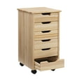 thumbnail image 6 of Linon Cary 6-Drawer Rolling Storage Utility Cart, Natural, 6 of 25