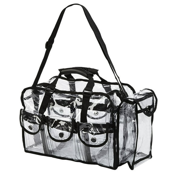 MERILER PVC Transparent Travel Bag with Shoulder Strap and Multiple Storage Pockets for Handbags, Beauty Accessories, and Daily Necessities