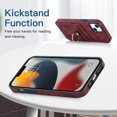 thumbnail image 3 of Allytech for iPhone 13 Case with Card Holder and Ring Holder, Minimalist Wallet Case with Card Slots and Kickstand PU Leather Anti-Scratch Case for iPhone 13 6.1" 2021, Winered, 3 of 8