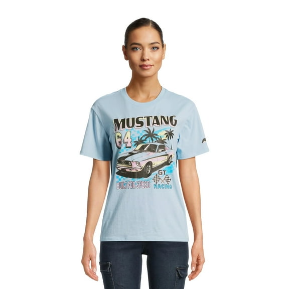 Ford Mustang Juniors Beach Graphic Tee with Short Sleeves, Size XS-3XL