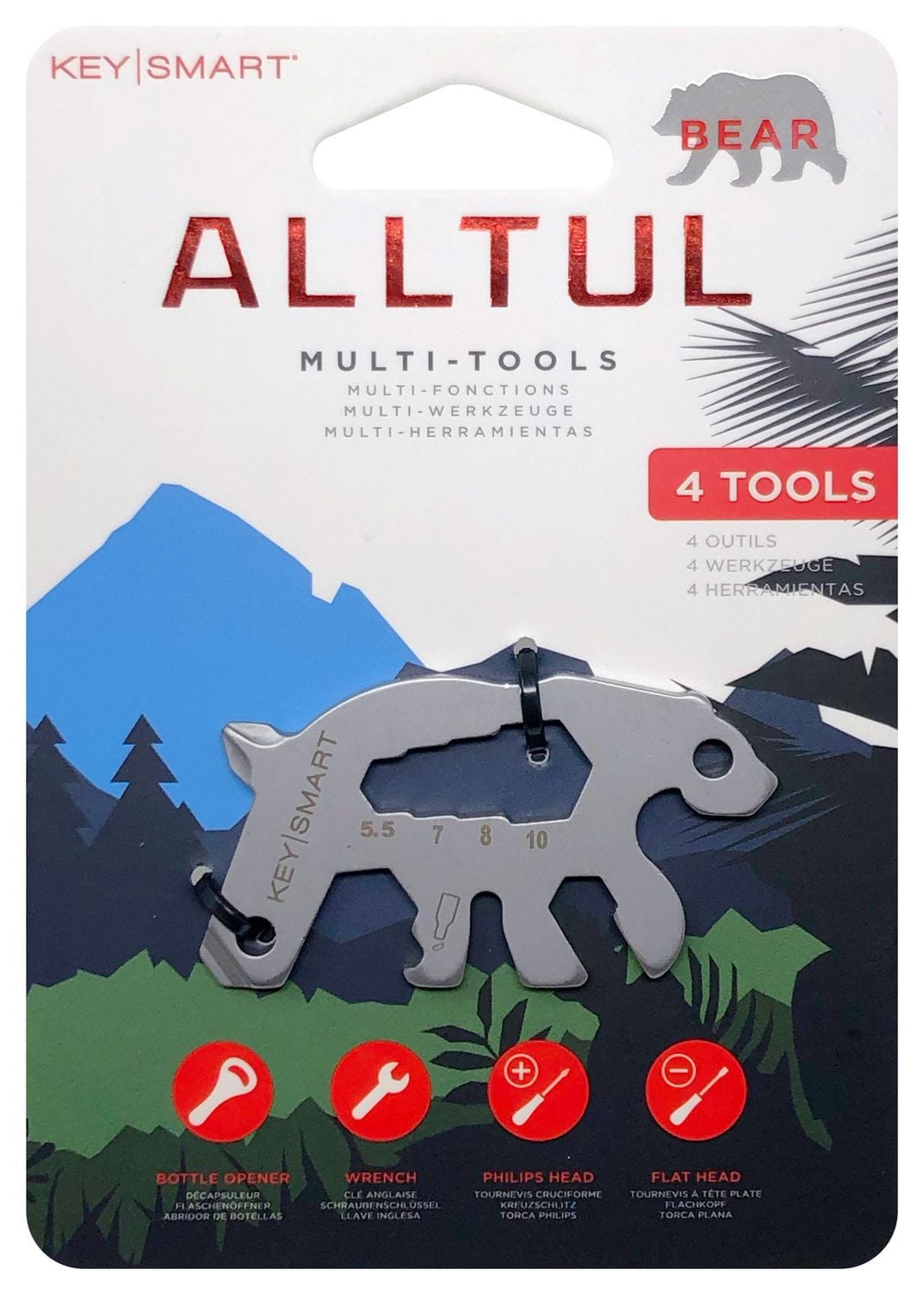 KeySmart KS824-SS-BER AllTul Multi-Function Tool - Bear