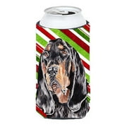 Carolines Treasures  Coonhound Candy Cane Christmas Tall Boy bottle sleeve Hugger