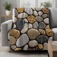 thumbnail image 2 of Stones Blanket Soft Cozy Warm Throw Blanket for Couch, Plush Fuzzy Flannel Fleece Blankets for Sofa, Gravel Rock Cobblestone Natural Pattern Art Bed Blankets Lightweight Gifts for Women, 50"x60", 2 of 9