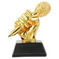 thumbnail image 5 of FRCOLOR  Music Trophy Ornaments Golden Microphone Award Mini Small Student, 5 of 8