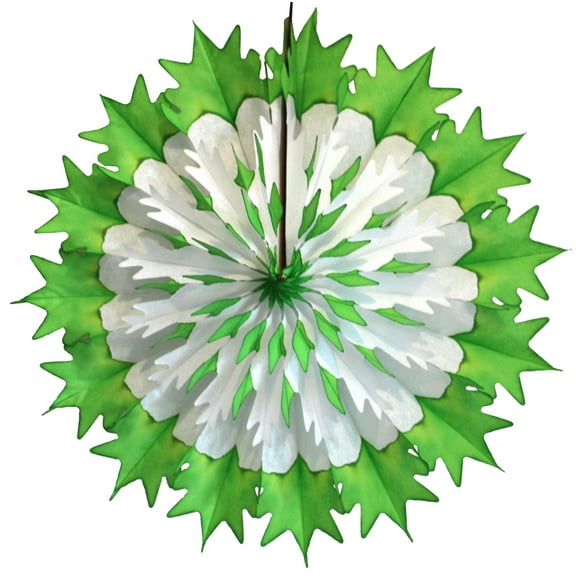 6-Pack Devra Party 19 Inch Tissue Paper Snowflake Decoration, Lime Green Tip