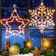 thumbnail image 1 of Luces decorativas con siluetas de ventanas navideñas, copos de nieve y estrellas iluminados, 1 of 5