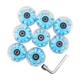 thumbnail image 1 of 8 Pcs Roues Lumineuses pour Planche à Roulettes Roues de Quadruple Rouleau de Remplacement pour Double Lumière Bleue, 1 of 9