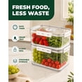thumbnail image 2 of Produce Freshness Containers with Timer & Drainage, Fruit Storage Container for Fridge, Lid Lettuce Keeper, 2 of 9