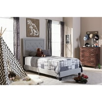 Modern Tufted Platform Bed - Twin Size, Diamond Tufting Design, Linen Upholstered Bed Frame