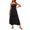 Noir, variante sur TIHLMK Robes pour Femmes Été Robe Bohème pour Femmes à Bretelles Spaghetti, Smockée, à Volants, Longue, de Plage, Soleil, Sans Manches, Unie, Maxi
