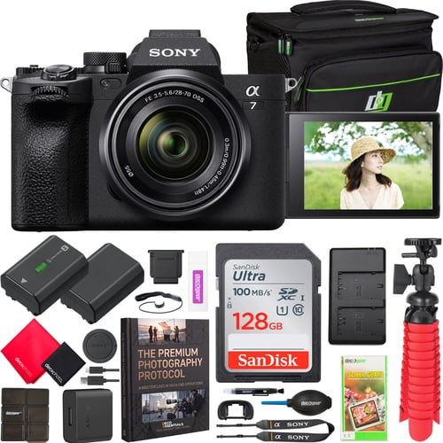 Sony a7 IV Mirrorless Full Frame Camera Body with 28-70mm F3.5-5.6 Lens Kit ILCE-7M4K/B Bundle with Deco Gear Case Tripod Battery 2x Charger Software| Official Sony USA Dealer