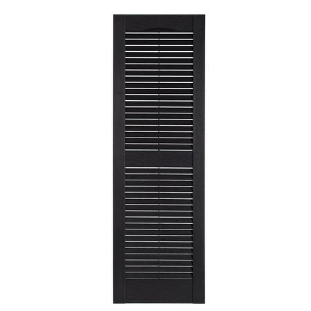 Premier One-Piece #002 Black Louver Decorative Exterior Shutters, 15