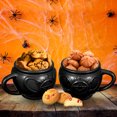 thumbnail image 2 of Taza de caldero de Hemoton, única taza de café de Halloween, regalo de brujas, taza de té de cerámica para el festival de banquetes de Halloween (negro), 2 of 7