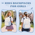 thumbnail image 6 of QWKLEAJ Aesthetic Laptop Backpack for Teen Girls & College Women,Two Tone Color Block School Bookbag with Small Coin Purse,Multi-Pocket Waterproof Daypack for School & Travel & Daily Use Blue, 6 of 7