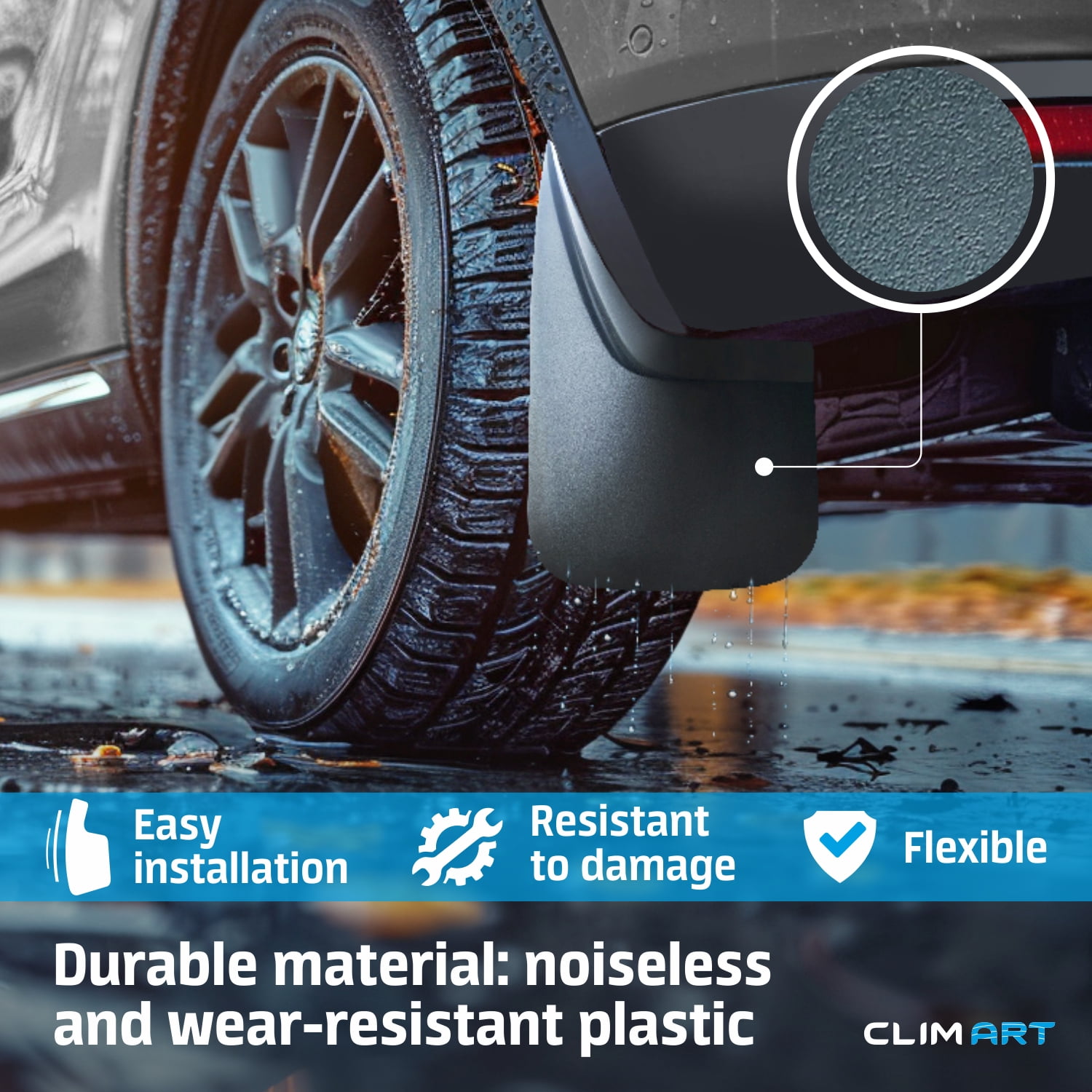 CLIM ART Custom Fit Mud Flaps for Honda CR-V 2017-2022, 4 pcs, Easy to Install, Road and Weather Resistant Thermoplastic, Car Accessories - MF1417021