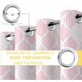 thumbnail image 6 of Pink Geometric Blackout Curtains for Bedroom/Living Room, Thermal Insulated Kitchen Curtains, Morocco Modern Simple Abstract Aesthetic Grommet Darkening Window Treatment Drapes 52"x63"x2, 6 of 8