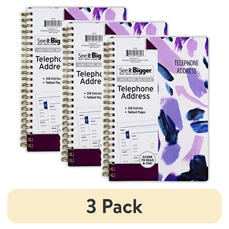 (3 pack) See It Bigger Telephone and Address Book