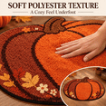 thumbnail image 2 of Pumpkin-Shaped Bath Mat, Soft Absorbent Non-Slide Floor Rug for Halloween, Fall and Thanksgiving Entryway, Bathroom and Seasonal Home Decor, 2 of 6