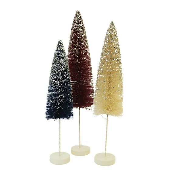 Bethany Lowe 14.00In Firework Bottle Brush Trees, Plastic, July 4Th Red White Blue Lc1538