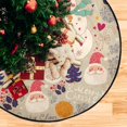 GZHJMY Christmas Card with Snowman Christmas Tree Mat, Round Christmas Tree Stand Mat Decoration