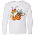 thumbnail image 3 of Inktastic Easter Cute Snake with Basket and Bunny Ears Long Sleeve Youth T-Shirt, 3 of 5