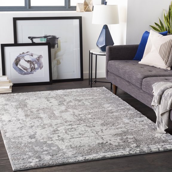 Livabliss Area Rugs for Living Room, 5x7 Venice Modern Medium Gray Rug, Bedroom Dining Room Home Decor Stain Resistant Carpet (5'3" x 7'3")