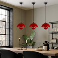 thumbnail image 4 of Ilios Innova | Lámpara Colgante Redonda Roja Estilo Panton para Sala y Comedor, Moderna de Techo con Luz LED Cálida, Altura Ajustable y Aluminio Resistente., 4 of 9