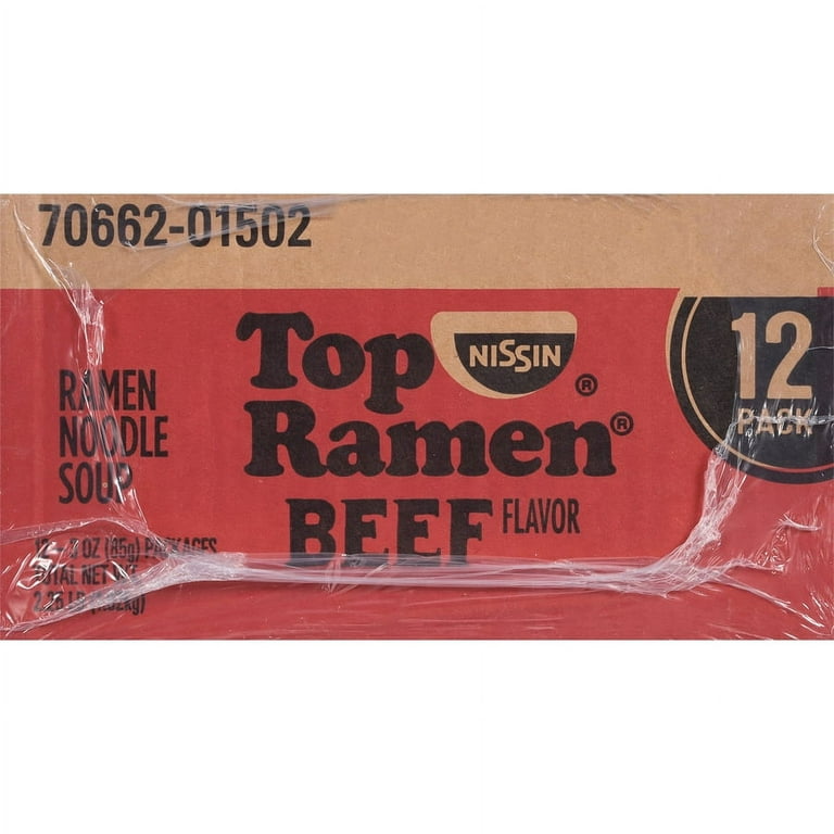 Nissin Top Instant Ramen, Original Beef Flavor, Noodle Soup