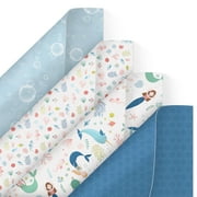 Cheerland Mermaid Wrapping PriNst Paper Under the Sea Gift Water Creature with Tags for Kids Beach Ocean Theme Girl Birthday Baby Shower Summer Picnic Pool Party Favors and Supplies 12 sheets