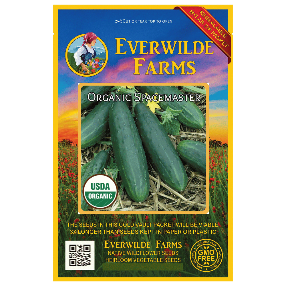 Everwilde Farms 50 Organic Spacemaster Cucumber Seeds Gold Vault