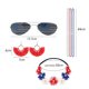 thumbnail image 2 of Diadema de cristal elástica con flores del 4 de julio, diadema hippie hawaiana floral con collar del Día de la Independencia, pendiente de borla patriótica, gafas de sol con bandera para fiesta, 2 of 5
