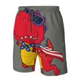 thumbnail image 5 of Kll Dinosaur Super Hero Cartoon Men'S Casual Summer Beach Shorts Hawaiian Shorts With Pockets-3x-Large, 5 of 9