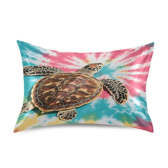 Ryvnso Satin Pillowcase Turtle Tie Dye Pillow Cases Standard Size 26x20in