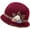 Burgundy, variant on Flower Knit Crochet Fuzzy Bucket Hat Women Winter Warm Beanies Hat Furry Plush Faux Fur Fishing Skull Cap Fishman Hats