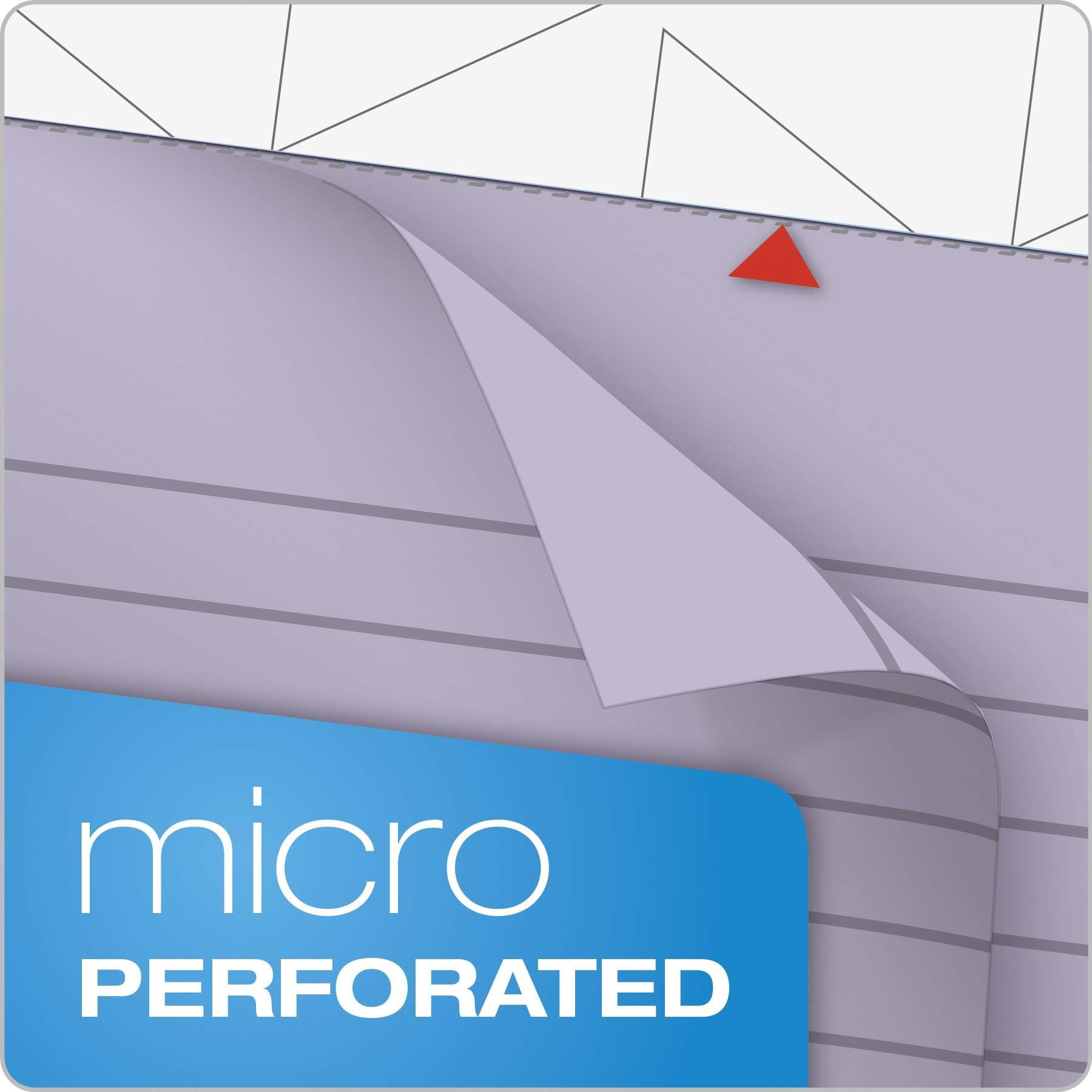 Prism+ Writing Pads  5x 8 Perforated Jr. Legal Ruled Narrow 1/4 Spacing Orchid 50 Sheets 12 Pack (63040)