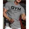 thumbnail image 2 of Gymish Gym Therapy Workout Shirt for Men – Motivational Funny Gym Tee, Athletic Gym Wear, Heather Grey, Small, 2 of 6