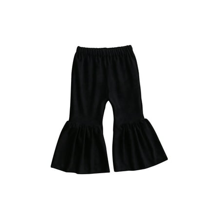 

FOCUSNORM Autumn Winter Baby Girls Lovely Flare Pants Solid Elastic High Waist Causal Trousers Outfits
