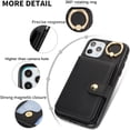 thumbnail image 3 of Allytechgroup iPhone 11 Pro Max Wallet Case, Ring Holder Stand Cards Slots Shockproof Retro Flip Back Cover Phone Case for Apple iPhone 11 Pro Max, Black, 3 of 6