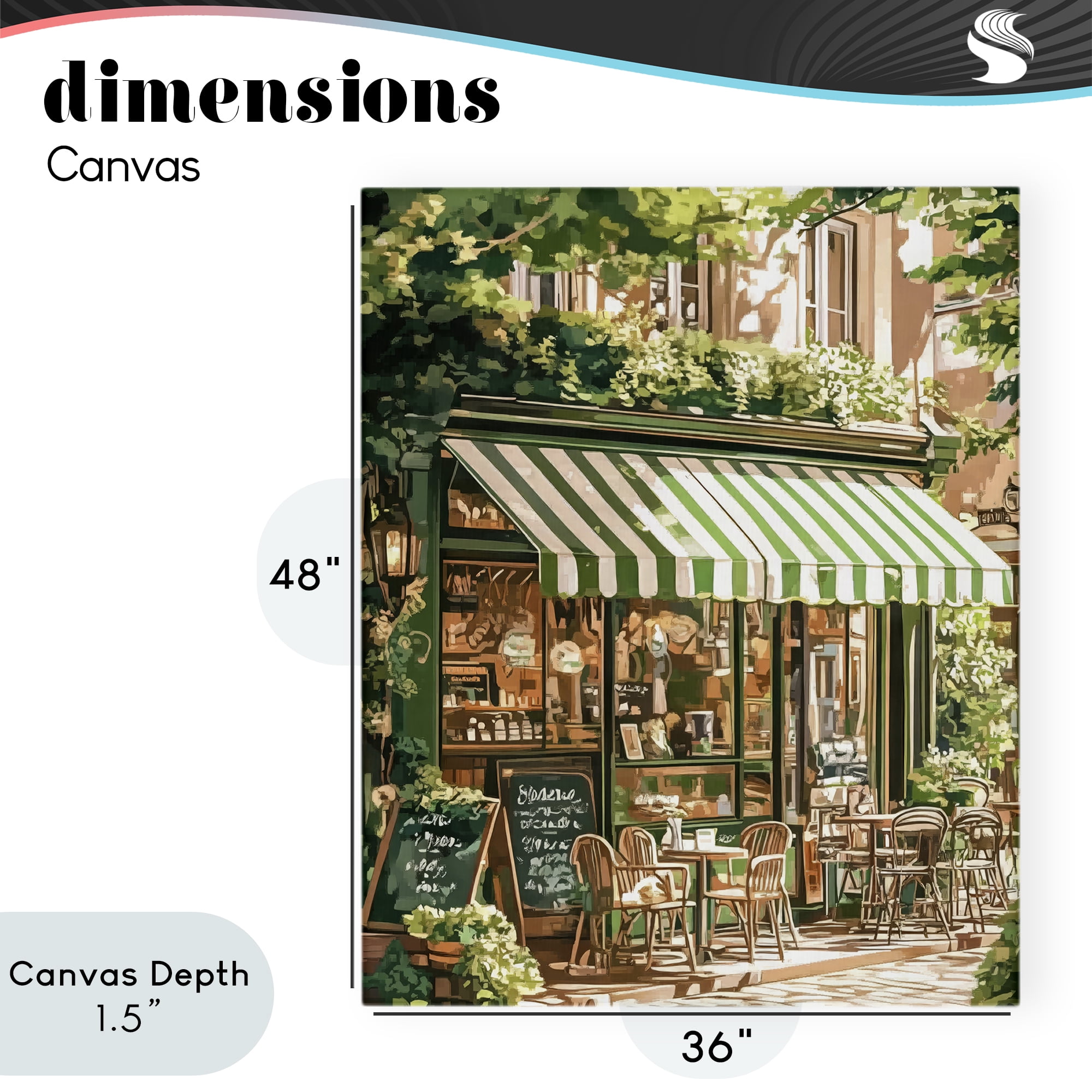 Stupell Industries Coffee Shop Awning & Greenery Canvas Wall Art, design by LSR Design Studio