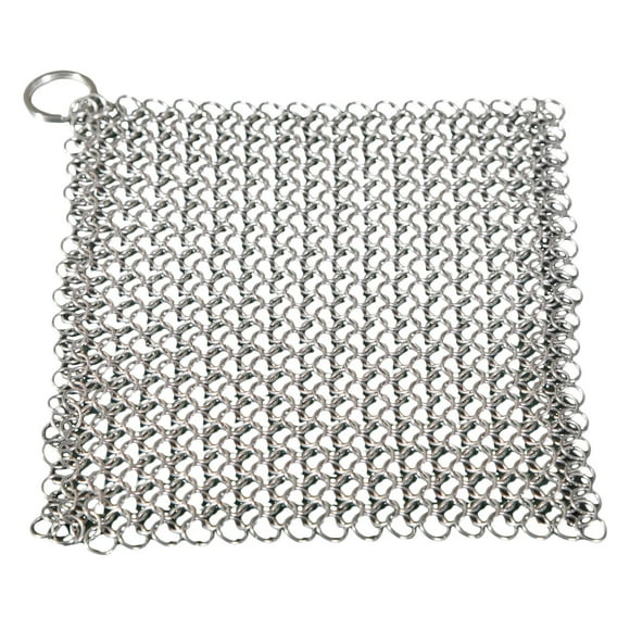 DHGDJ54G Stainless Steel Skillet Cleaner Chainmail Cleaning Scrubber With Hanging Ring For Pan Brush Soap Holder compatible with Machine to Clean Tile And Grout